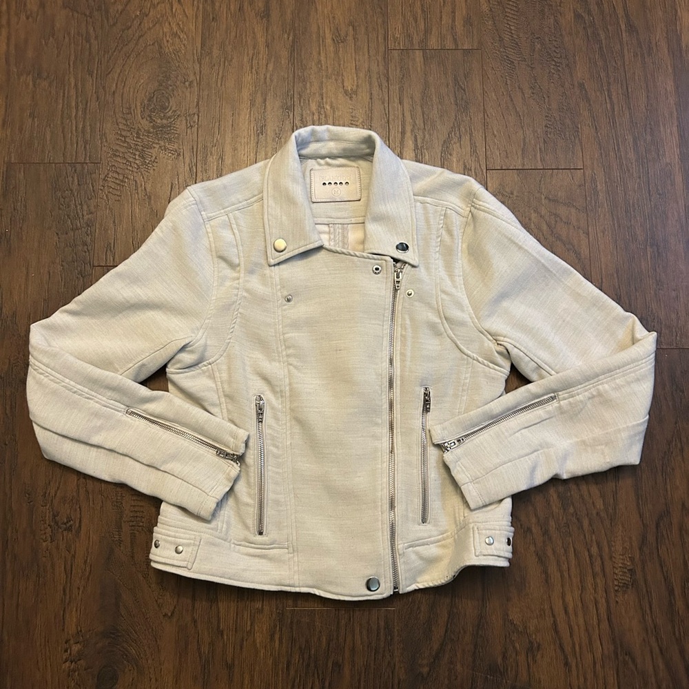 Blank NYC Women’s Light Gray Motorcycle Jacket Size Medium